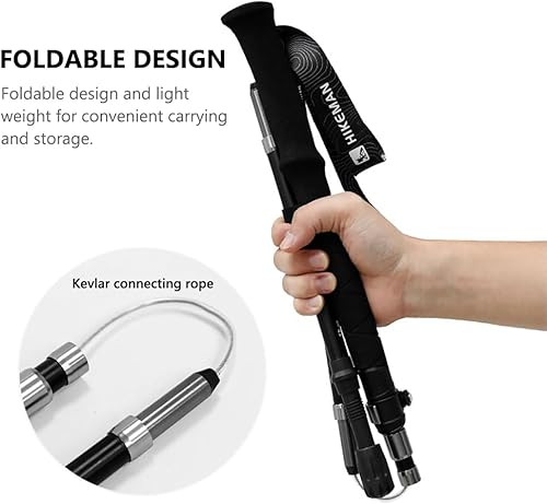 Miniatura 5 de Bastones de senderismo ligeros de aleación de aluminio para senderismo, camping, montaña, mochilero, caminar