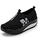 Mljsh Women's Mesh Slip-On Platform Shoes Black Fitness Work Out Sneaker 7 US Women