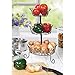 HOME DISTRICT 3-Tier Fruit Basket Stand - Footed Iron Wire Graduated Food Storage Bowls for Countertop and Dining Table, 17