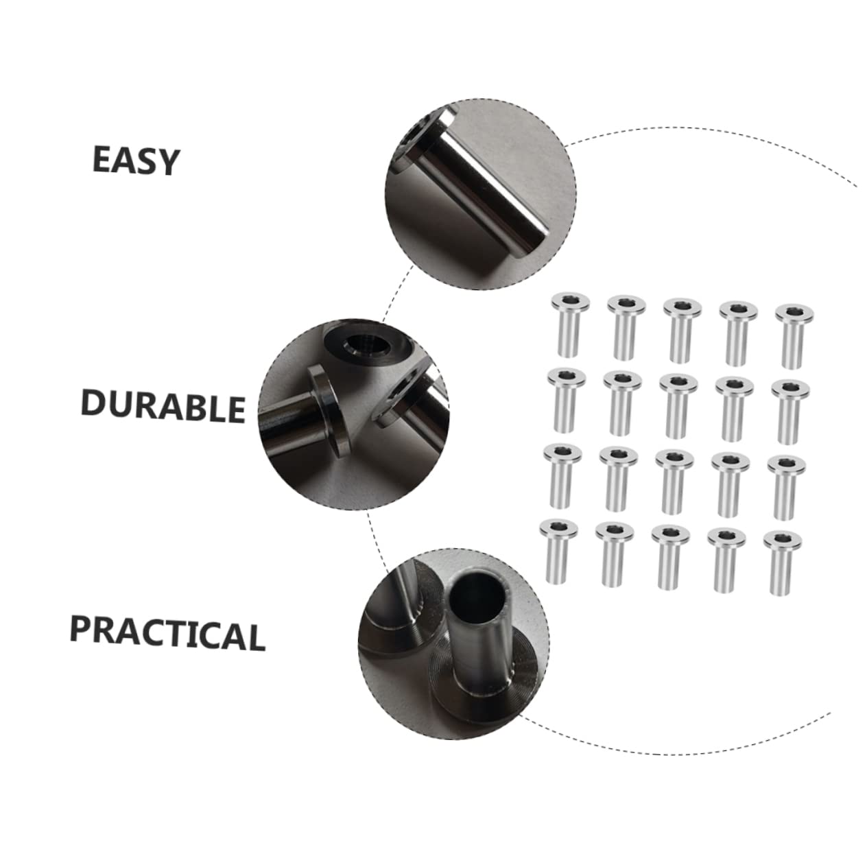 50pcs Cable Protective Sleeves for Deck Railing Includes Drill Bit Prevents Maintains Tension Suitable for Indoor Outdoor Use