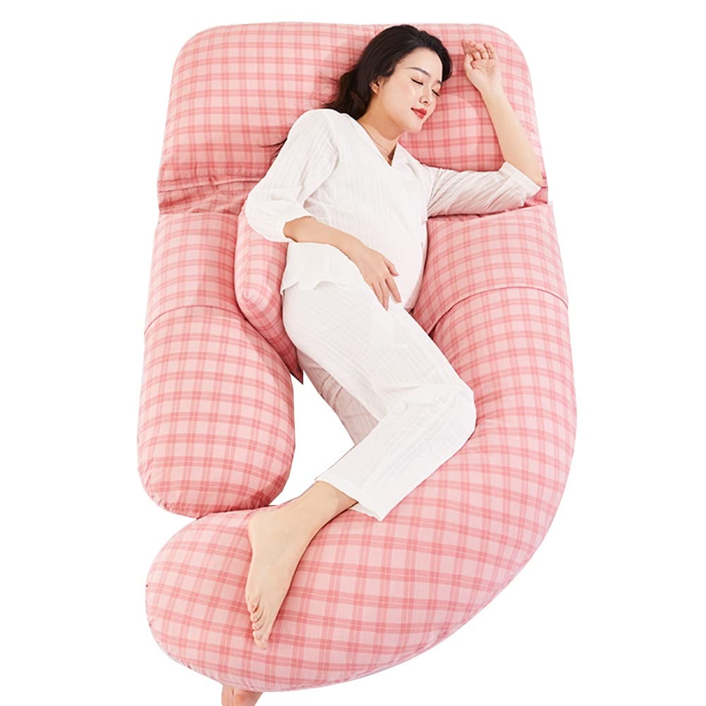 Coussin de grossesse en U ajustable oreiller de maternité pour soutien du dos et ventre