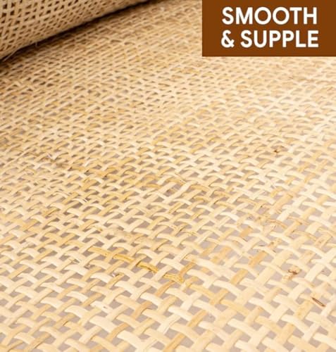 Image of MetrocaneWorks Natural Cane Webbing Roll, Square Mesh Woven Rattan Sheet, 18 Inch Width, for Chair Repair and Furniture Restoration (1.5ft x 2ft)