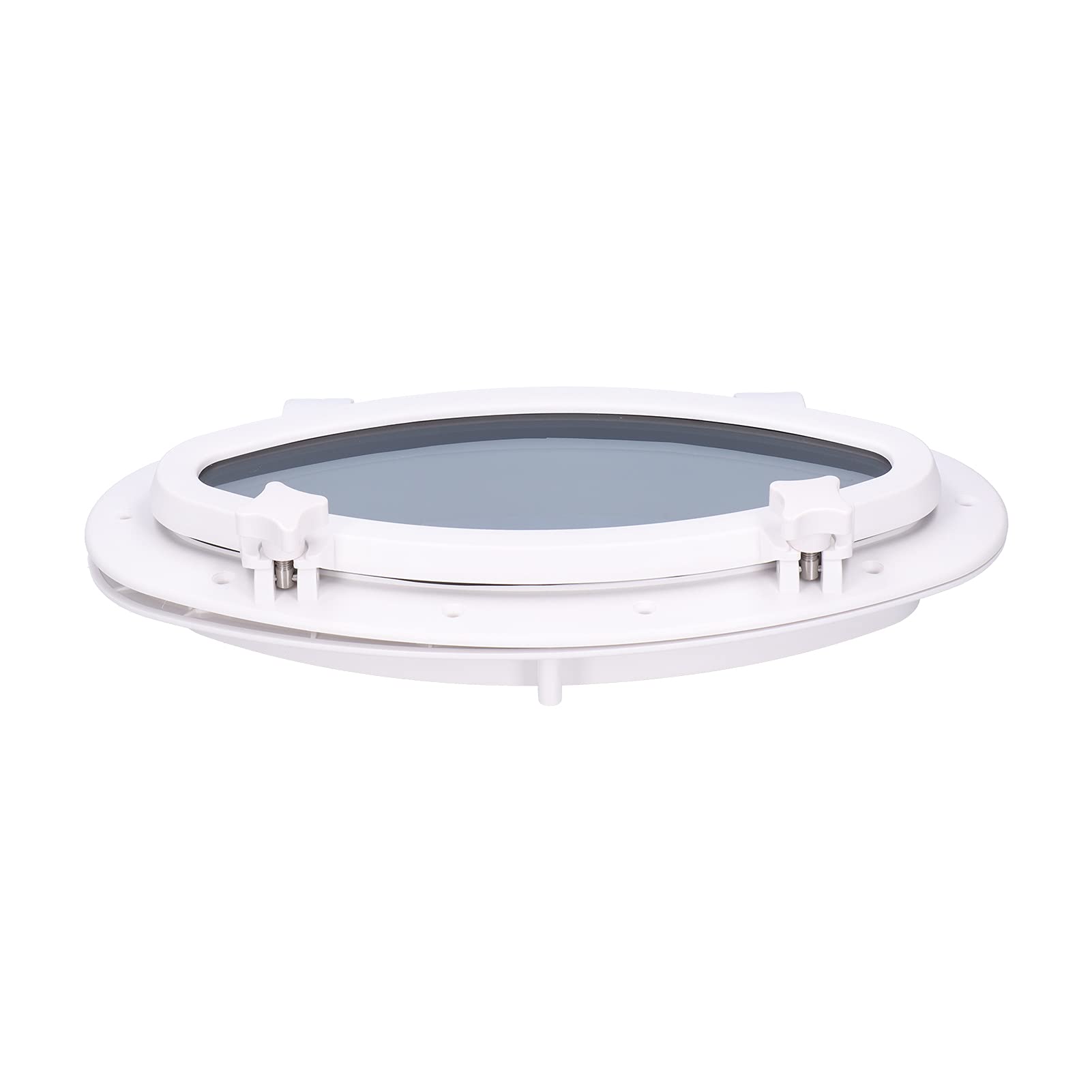 Dilwe Portillo de Barco Ovalado Blanco 16 X 8-5 8 Pulgadas Vidrio Templado ABS 316 Ventana de Apertura de Acero Inoxidable con Diseño Sellado para Barco Marino Yate RV
