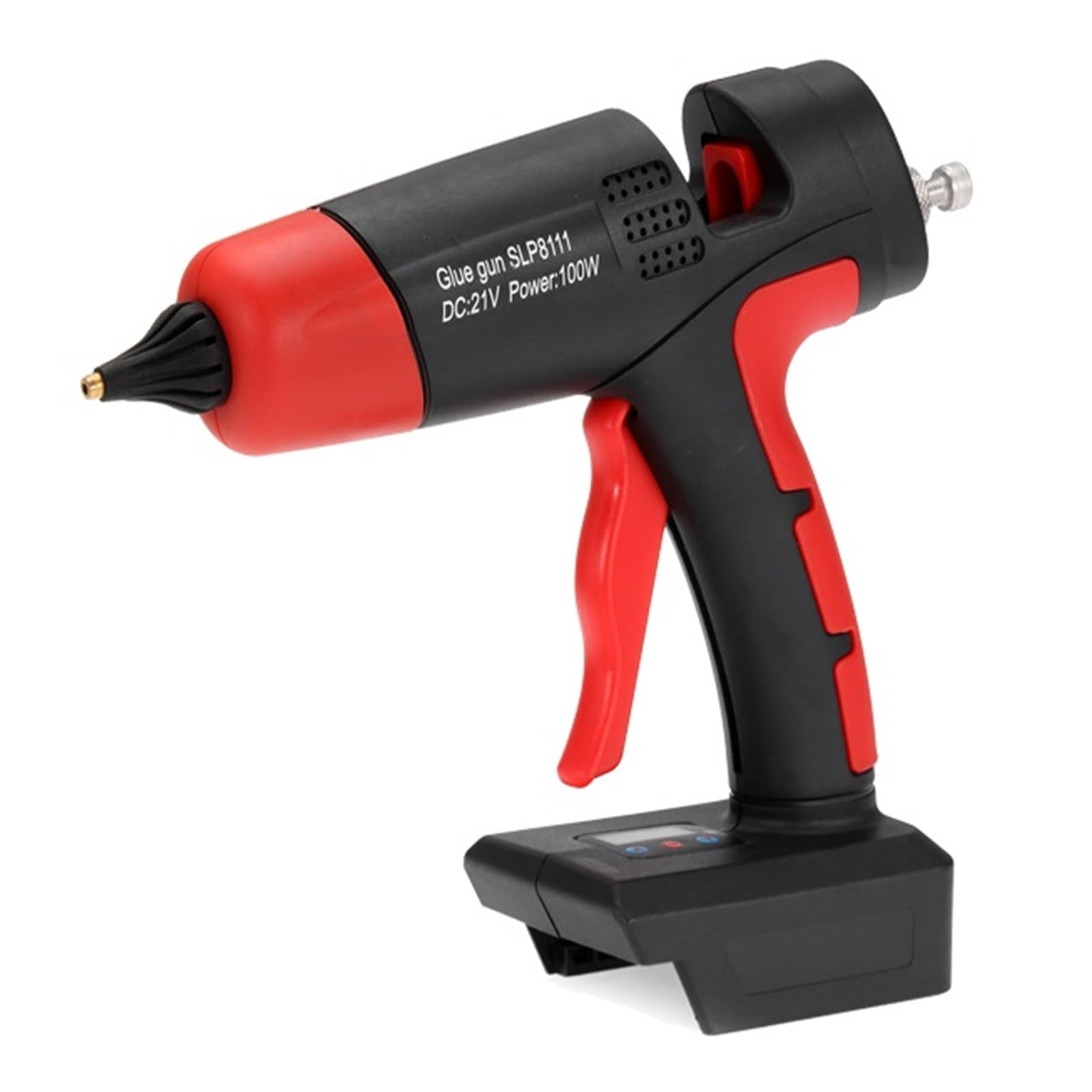 Yfdgd Red Glue Gun Only 100W Electric Hot Melt Glue Gun Cordless For 21V Battery Diy Welding Air Digital Display 11Mm Sticks Quick Reliable Flow Bonding(Red Glue Gun Only)