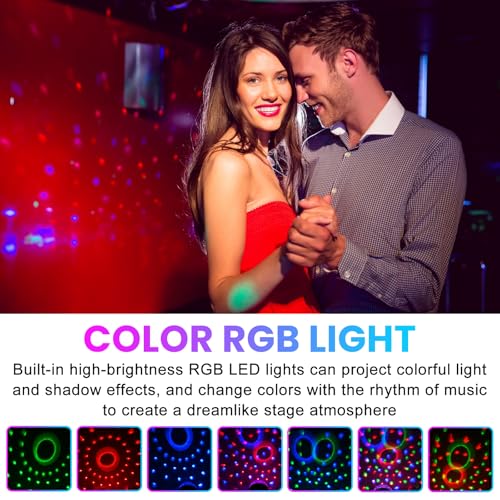 Sporgo Discokugel Bluetooth Lautsprechern: RGB Discolicht Partylicht LED Disco Party Lichter, Bühnenbeleuchtung Effektlicht, USB Aufladung LED Party Lampe, für Party DJ, Bar, Karaoke und Weihnachten