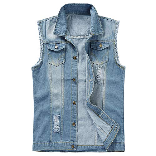 Veste sans manches en jean homme pour sorties moto et look urbain