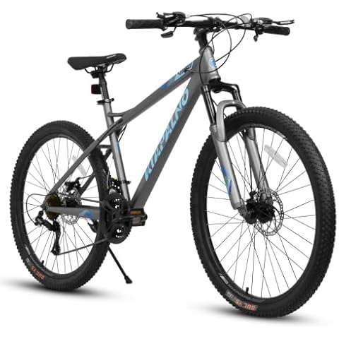 ECARPATEYE A26251 26 Inch Mountain Bike,21 Speed with High-Carbon Steel Frame Bike for Adults,Dual Disc Brake Mountain Bicycle for Men Womens Adult Bicycle (Blue+Grey) Cover