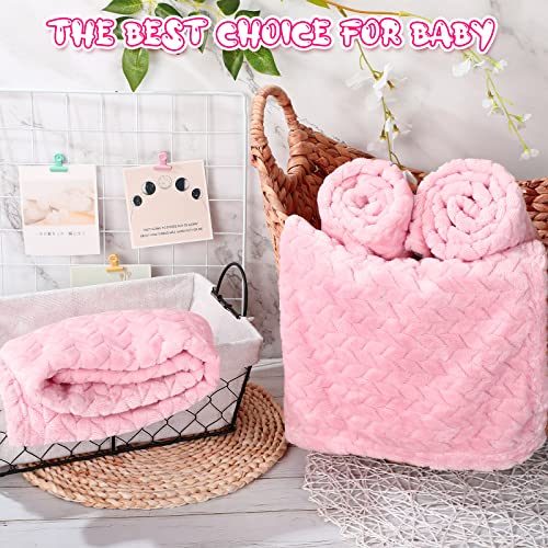 8 Pcs Baby Blanket Cozy Throw Blankets Fuzzy Baby Fleece Blankets Fluffy Warm Baby Crib Blanket For Unisex Newborn Infant Toddler Stroller Nursery Soft Receiving Swaddling Blankets, 24 X 32 In (Pink) #TOP5