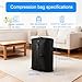 travel vacuum bag, equipped with a wireless vacuum pump, can save space in suitcases, backpacks and carry-on items. It is IP67 waterproof and reusable (2PC Black)