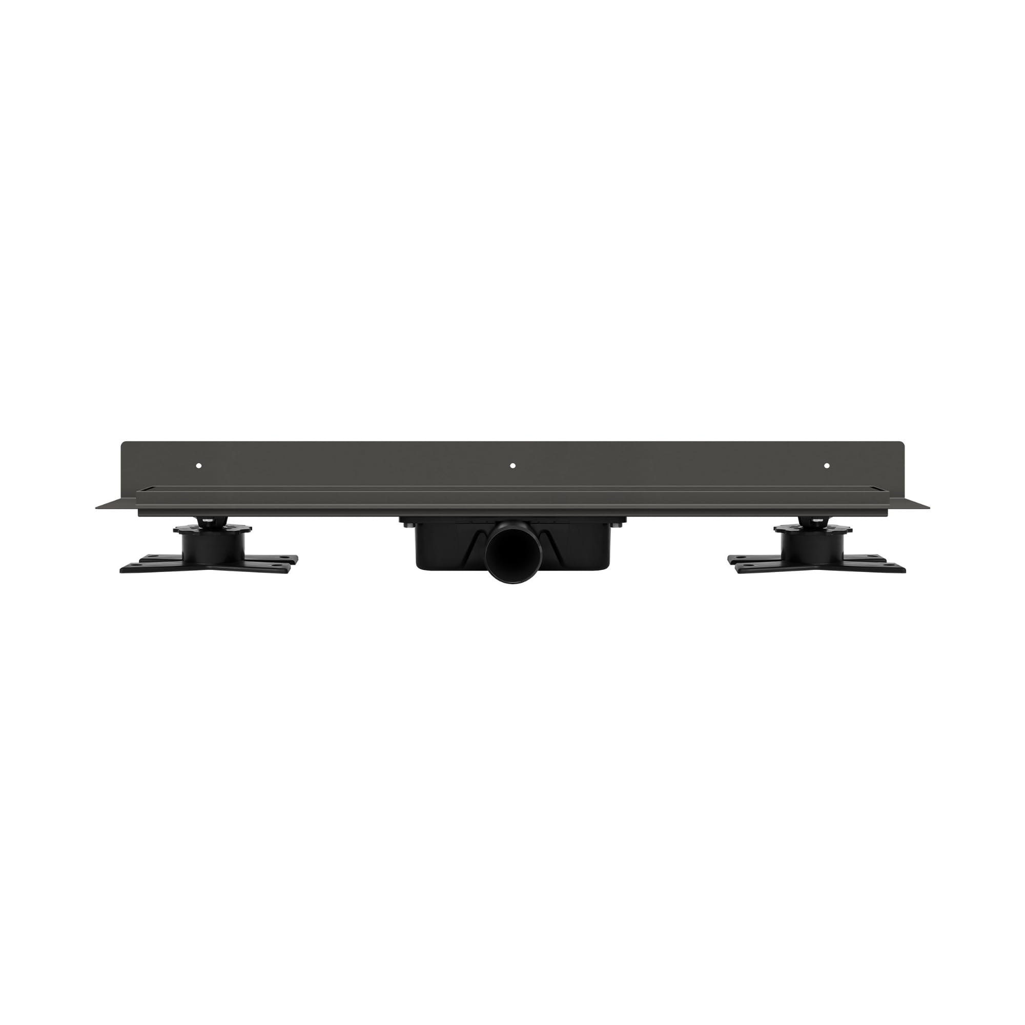 Canaleta de ducha Premium SLX Duo de grafito PVD – Acero inoxidable AISI 304, óxido enlosable, sifón Ø50, colador, patas de montaje, manguito de sellado, 60 a 100 cm (70 cm)