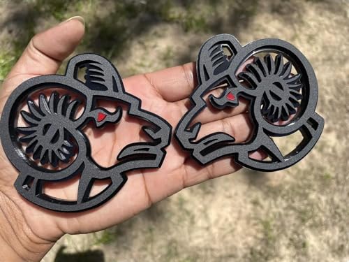 Image of Pair Set 3D Emblem Nameplate Sticker Badge Decal Compatible with Ram Red Eye (Black Red)