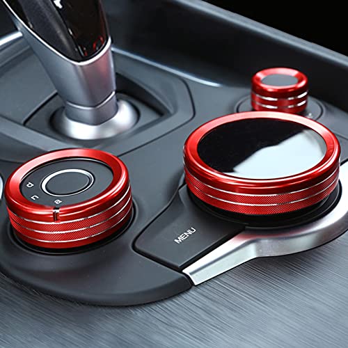 Image of 3PCS Car Multimedia Knob Cover Sticker Decal Interior Trim fit for Alfa Romeo Giulia 952 Stelvio 949 2016 2017 2018 2019 Interior Accessories