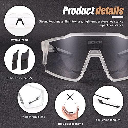 Scvcn Photochromic Cycling Glasses With Tr90 Sports Sunglasses Women Men Running Clear Mtb Bike Bicycle Accessories 12 #TOP3