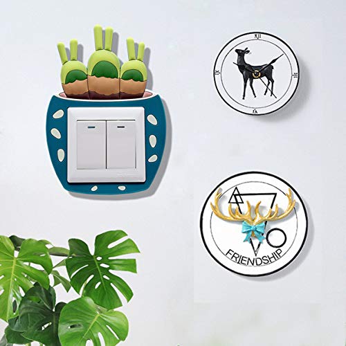 Creative Cartoon Cactus Switch Stickers Living Room Bedroom Environmentally Friendly Washable Stereo