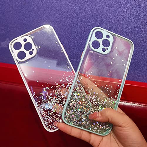 Image of DIZORO Compatible with iPhone 14 Pro Max Case 6.7 inch, Non Moving Glitter Cover for Girls & Women Soft TPU Shockproof Anti Scratch Drop Protection Cover|Mint Green