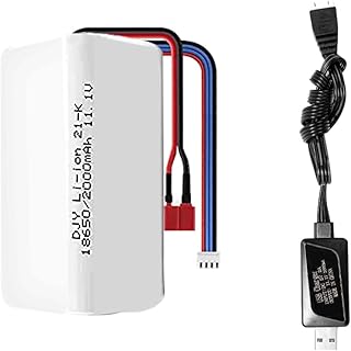 DEERC Brushless RC Truck 210E 200E RC Boat 2104 Original Rechargeable Battery 11.1V 2000mAh & Charging Cable Set