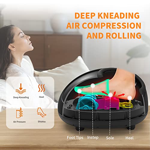 Mynt Shiatsu Foot Massager Machine: Adjustable Heat, Intensity, Multi-Mode For Plantar Fasciitis Foot Pain Relief Home Use Improve Sleep Blood Circulation Up To Men Size 13 #TOP2