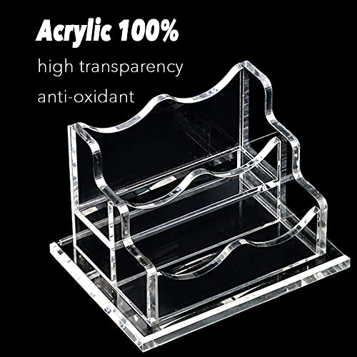Acrylic Business Card Holder For Desk, Horizontal Clear Business Name Card Display Stand, Desk Accessory Business Name Card Organizer (Horizontal, 2-Slot) #TOP3