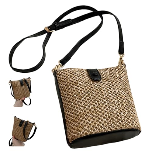 Sac à main en paille pour femme avec sangle réglable - 7
