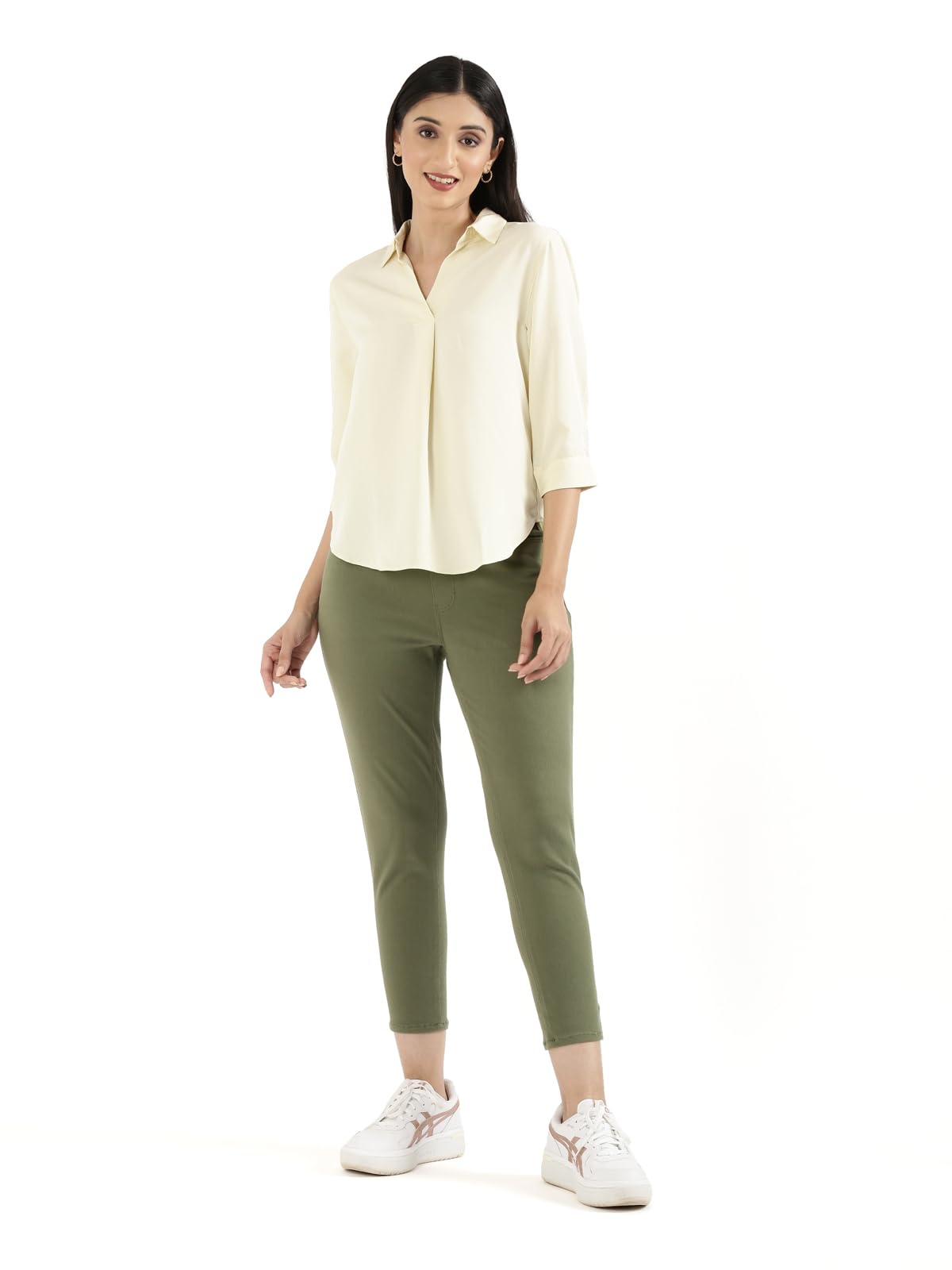 go colors Rayon Polo Collar Top for Women | 3/4th Sleeves, Regular Fit, Casual Work Wear-picture-39
