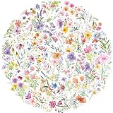 120 PCS Wildflower Stickers, Wildflower Flower Party Favors Birthday Party Decorations Spring Wildflower Floral Flower Bouquet Waterproof Vinyl Stickers for Kids Girls for Water Bottle Laptop Envelope
