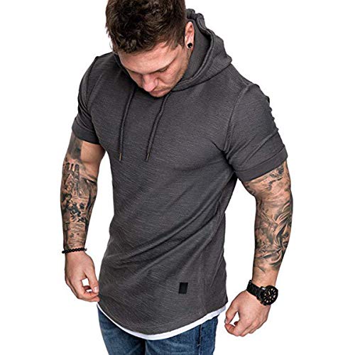 Seidarise Men's Athletic Hoodies Sport Sweatshirt Solid Color Fleece Pullover