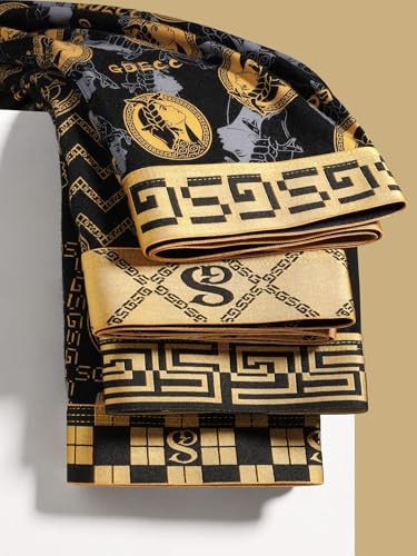 Men's Luxury Black Gold Underwear Boxer Briefs, Cotton Trunks Calzoncillos Underpants, Moisture Wicking Fashion 5-Pack3