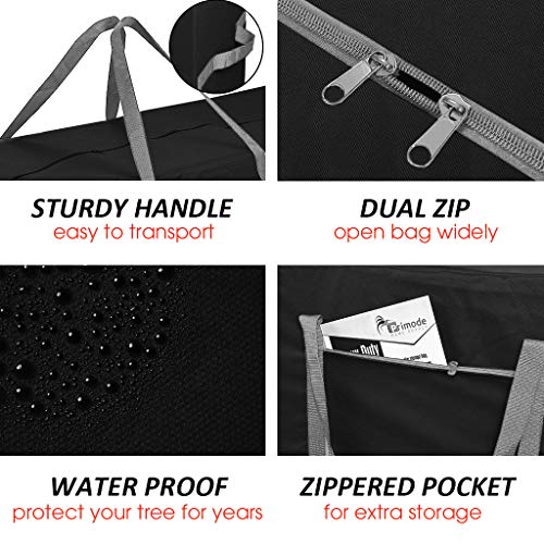 Primode Heavy Duty Christmas Tree Storage Bag, Fits Up to 9 Ft. Tall Disassembled Trees, 25" H X 20" W X 65" L, Durable 600D Oxford Material, Heavy Duty Xmas Storage Container (Black) by Primode - Image 2