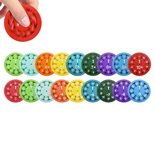 Gxdamxz Mathe Fidget Spinner Rechenwirbel Montessori für Interaktives Lernen Multiplizieren/Division/Addition/Subtraktion 18 Stück