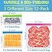 Reusable Storage Bags - 12 Pack BPA FREE Freezer Bags Food Container for Sous Vide Liquid Lunch Snack Sandwich Marinate Meat Fruits Cereal Size Gallon Large Plastic Containers