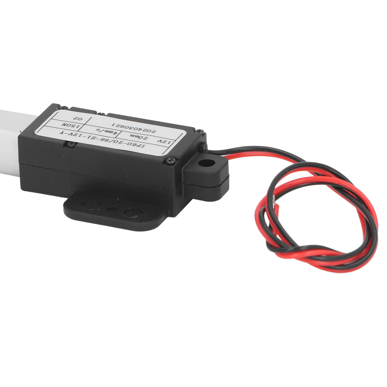 Mini Actuador Lineal Eléctrico de 12 V, de 20 Mm, Empuje de 150 N, Tubo de Aluminio y Conector de Montaje de ABS, Ideal para Banco de Trabajo de Elevación de Automatización del