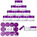 Beauticom 20 gram/20ml Empty Clear Small Round Travel Container Jar Pots with Lids for Make Up Powder, Eyeshadow Pigments, Lotion, Creams, Lip Balm, Lip Gloss, Samples (12 Pieces, Purple)
