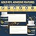 Gold Leaf Sheets for Art Gilding Adhesive Set 50ml Water Based Metal Leaf Glue and 50ml Protective Varnish, Gold Foil Sheets 50 pcs for Painting, Furniture and Decoration