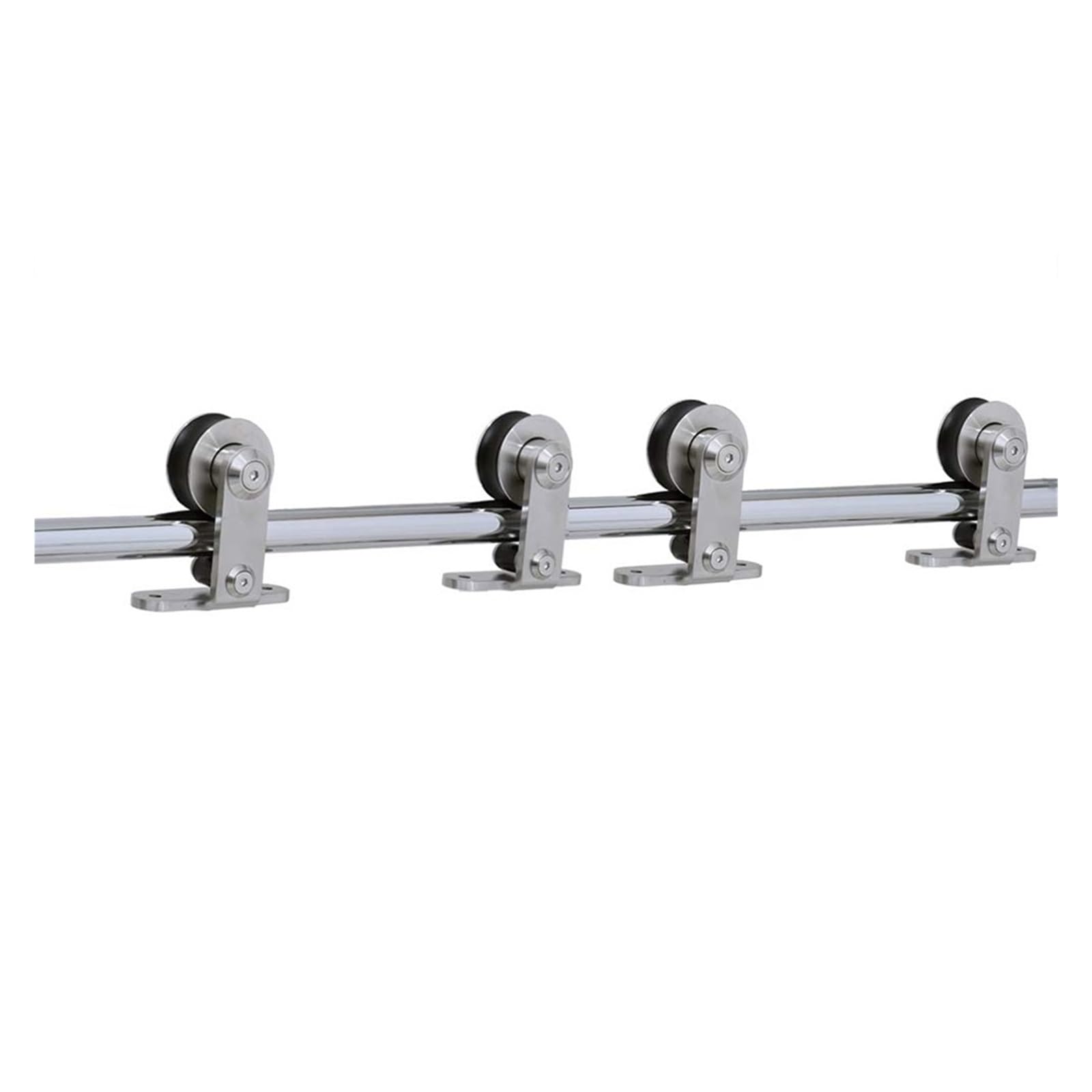 Strafbrg 10Ft 3040Mm T-Shaped Stainless Steel Sliding Barn Door Hardware, Glass And Wood Kit For Double 4-16Ft,Smooth Gliding