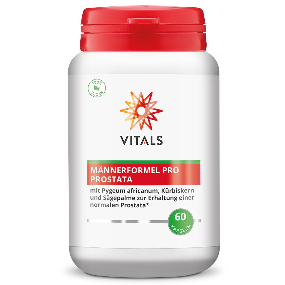 Vitals - Männerformel Pro Prostata 60 Kapseln mit Pygeum africanum, Kürbiskern und Sägenpalme eine vollständige Formel zur Erhaltung einer normal funktionierenden Prostata.