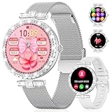 ESFOE Smartwatch Damen mit Telefonfunktion Menstruationszyklus, Pulsmesser, Schlafmonitor...