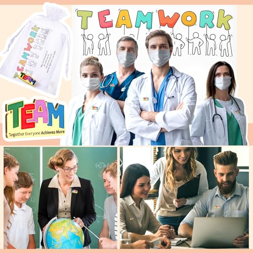 Image of Landical 48 Pcs Team Pins Employee Appreciation Gifts Bulk Thank You Cards
