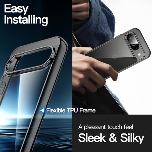 Image of JETech Cover Case for Google Pixel 9 /9 Pro 2024, Non-Yellowing Shockproof Bumper Protective Phone Cover, Anti-Scratch Hard PC Back (Black)