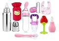 XIIAA Baby Combo Set of-9 Items [Steel Bottle,Bottle Cover,Silicone Spoon,Silicone Food Feeder,Fruit Feeder,Finger Tooth