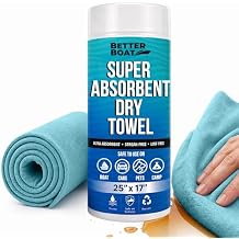 Super Absorbent Towels, Synthetic Chamois Cloth for Car and Boat Drying, Smooth Cooling Towel, Marine Grade Cleaning Supplies, PVA Shammy Dry Towel 1 Pack
