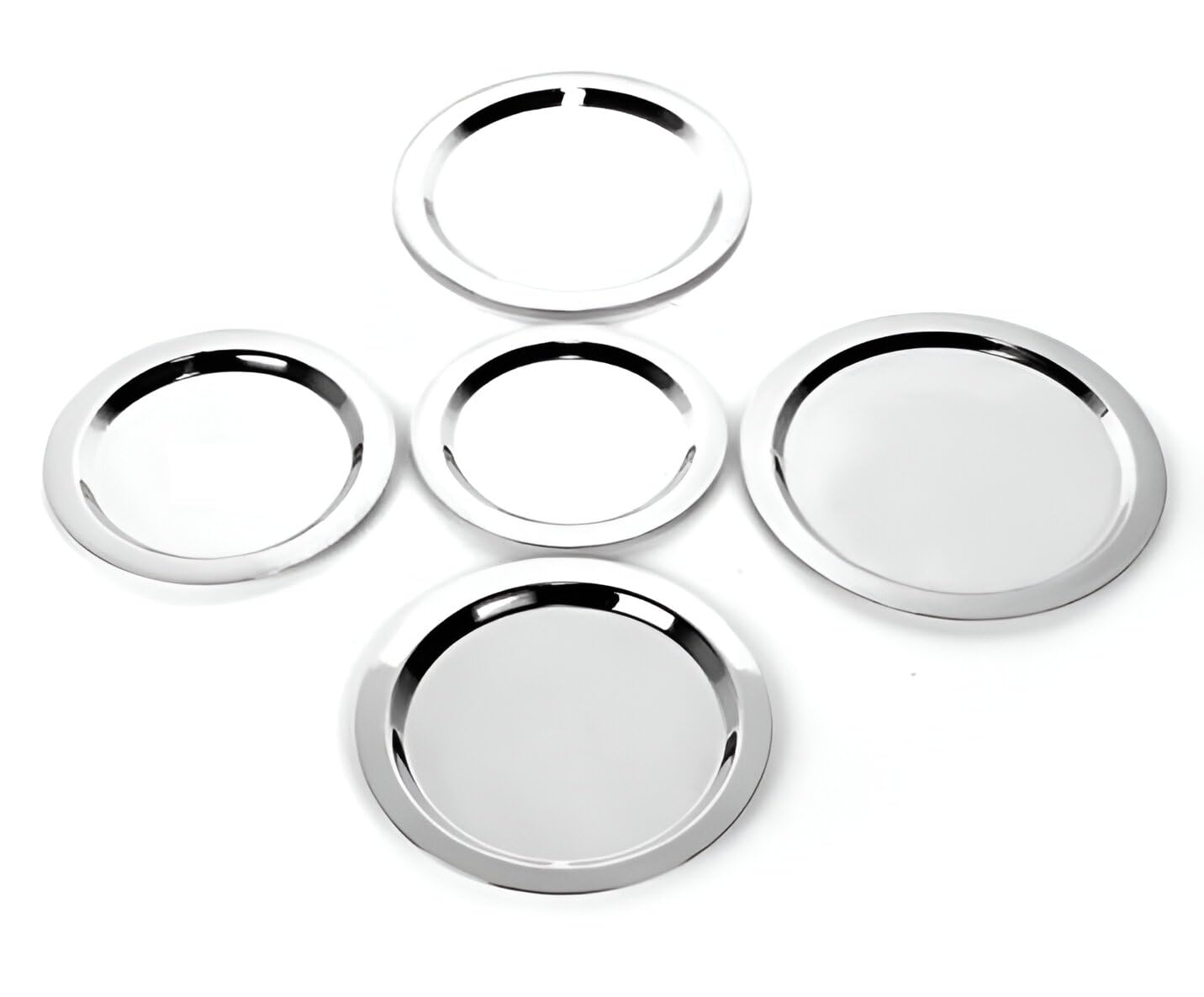GEER Stainless Steel Pot Lid Set, 5 Sizes 13-18cm, Silver,Matka Ciba,Steel Ciba,Heavy Duty Lid