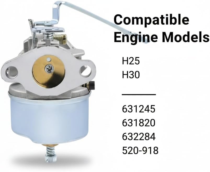 Carburetor for Tecumseh H25 H30 H35 Engine, Replaces 631921 631245 631820 632284 520-918, with Gasket