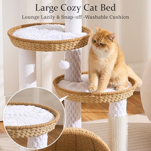Árbol Moderno para Gatos de Madera, 116.84 cm Alto miniatura 3
