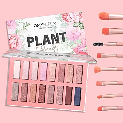ONLYBETTER Vegan Eyeshadow Palette Organic Eyeshadow 16 Colors Highly Pigmented Eyeshadow Metallic Colorful Eyeshadow Palette Long Lasting Nude Eyeshadow Shimmer Palette