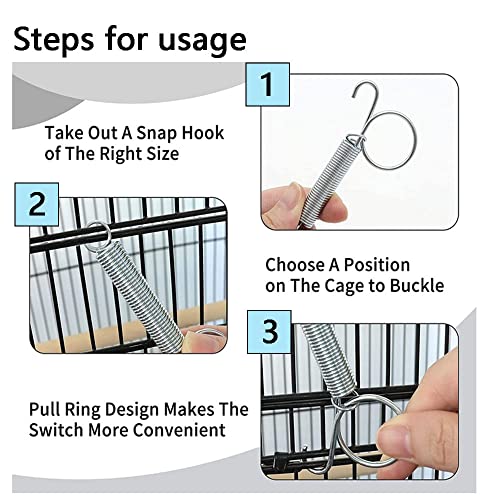 Image of 12pcs 3.35inch Spring Cage Latch Door for Rabbit Cages Doors Multifunctional Spring Cage Latch Metal Finger for Rabbit Dog Birds Bunny Rodents Guinea Pig Hamster Parrot Cage Door(J08-12)
