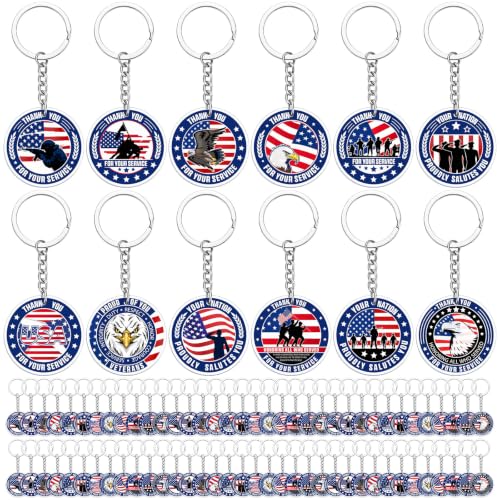 Image of Sureio 200 Pcs Thank You for Your Service Keychain, Veterans Gifts, Classic