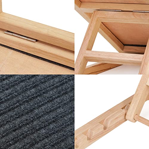 Qianly Wooden Dog Ramp Car 4 Levels Height Adjustable Portable Wood Ramp Pet Ramp Stairs Foldable Dog Ramp High Bed For Short Trips Camping #TOP1