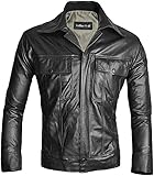 Comeback Special Leather Black Shirt Sheepskin Jacket Shirt Style Leather Jacket (as1, alpha, l, regular, regular)