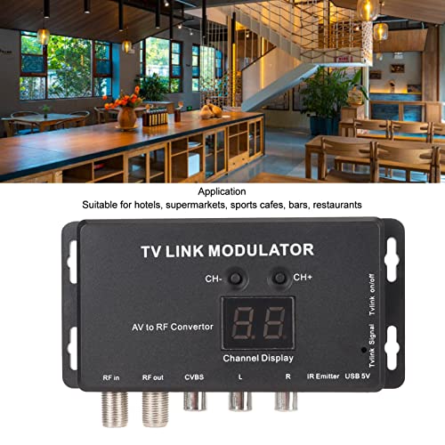Modulador UHF, modulador de ligação de TV, suporte ajustável, conversor PAL NTSC AV para RF com cabo