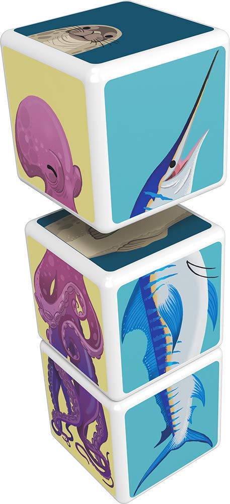 Magicube Ocean Animals - 3 kostki - Gra konstrukcyjna z kostkami magnetycznymi